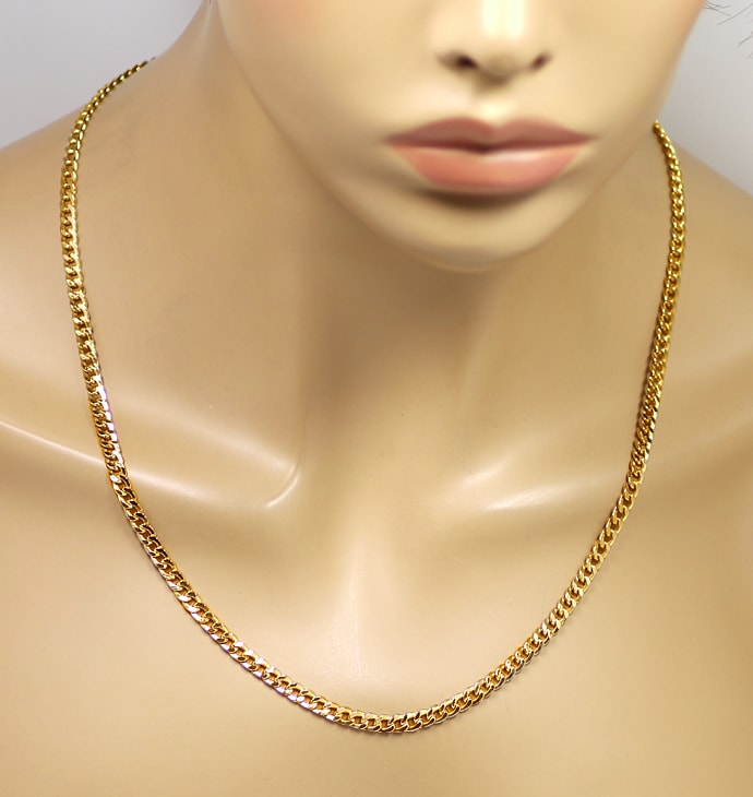 Foto 4 - Goldkette Flachpanzer Halskette 50cm Länge aus Gelbgold, K3211