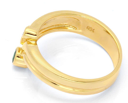 Foto 3 - Ring mit Safir Smaragd Diamant, 18K Gelbgold, S6567