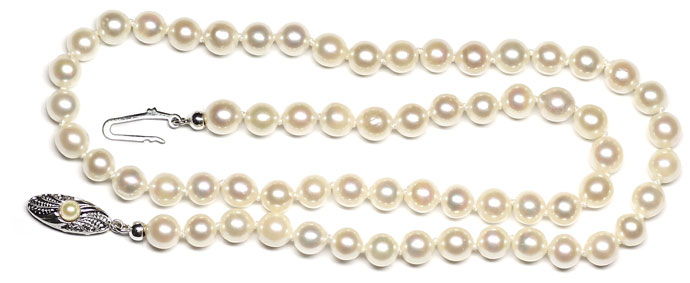 Foto 1 - Akoya Perlenkette in 6 6,5mm und 46cm Länge, 14K Schloß, S9227